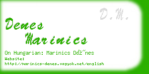 denes marinics business card